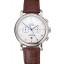 Knockoff Omega Seamaster Vintage Chronograph White Dial Stainless Steel Case Brown Leather Strap