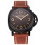 Luxury Swiss Panerai Luminor Brown Dial Black PVD Case Brown Leather Strap 1453856
