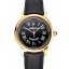 New Swiss Cartier Rotonde Annual Calendar Black Dial Gold Case Black Leather Strap
