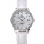 Omega DeVille Prestige Co-Axial Diamond Silver Case Mother-Of-Pearl Dial White Leather Strap
