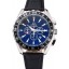Omega Seamaster Aqua Terra Chrono GMT Blue Dial Black Leather Bracelet 622535