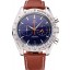 Omega Speedmaster Blue Dial Stainless Steel Case Brown Leather Strap 622807