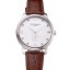 Patek Philippe Calatrava Date White Embossed Dial Stainless Steel Case Brown Leather Strap