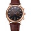 Patek Philippe Chronograph Black Dial Rose Gold Case Brown Leather Strap