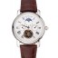 Patek Philippe Grand Complications Moonphase Perpetual Calendar Tourbillon White Dial Stainless Steel Case Brown Leather Strap