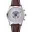 Quality Breitling Transocean Chronograph Unitime White Dial Stainless Steel Case Brown Leather Bracelet 622244