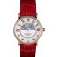 Replica Fashion Cartier Moonphase Rose Gold Watch with Red Leather Band ct253 621372