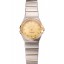 Replica Swiss Lady Omega Constellation Crystal Encrusted Bezel Golden Dial 80293