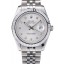 Rolex DateJust Stainless Steel Ribbed Bezel Silver Dial 41977