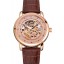 Swiss Piaget Altiplano Rose Gold Skeleton Dial With Diamonds Rose Gold Case Brown Leather Strap